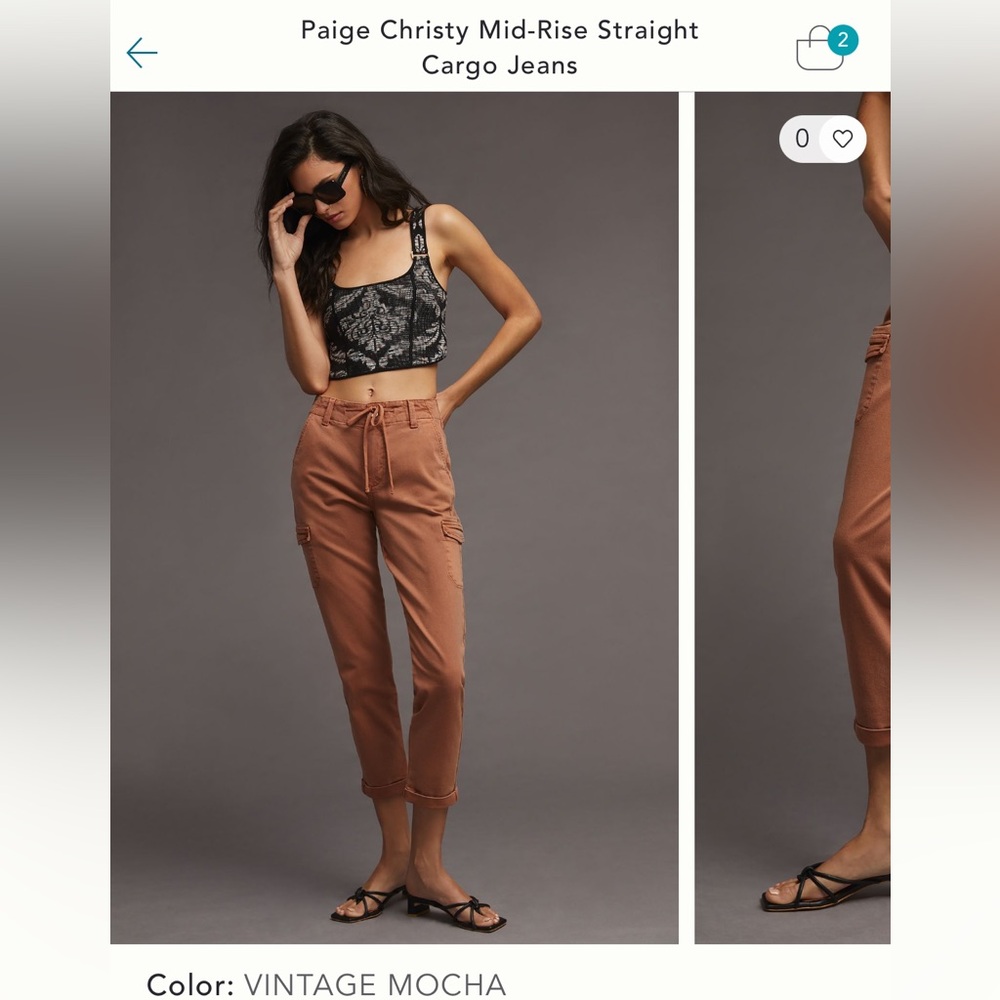 Paige Christy mid rise straight cargo jean
